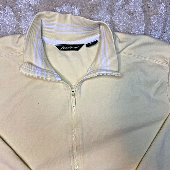 Vintage Eddie Bauer Yellow Quarter Zip Sweatshirt Women’s Size XXL - Picture 4 of 13